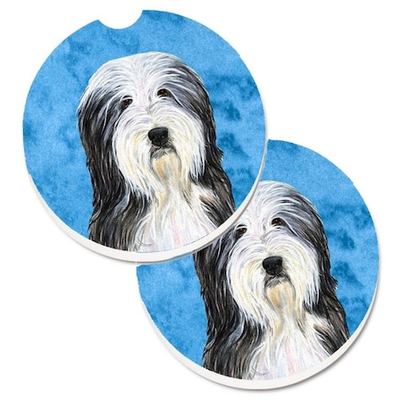 Carolines Treasures Blue Bearded Collie Set of 2 Cup Holder Car Coaster SS4773-BUCARC